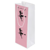 Witch Riding Broom Halloween Thunder_Cove Wijn Cadeautas (Achterkant Gekanteld)