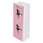 Witch Riding Broom Halloween Thunder_Cove Wijn Cadeautas (Voorkant Gekanteld)