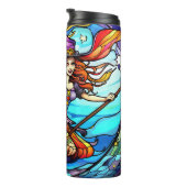 Witch Riding Broom Thermosbeker (Geroteerd rechts)