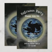 Witch Riding Broomstick Halloween  Kaart (Voorkant / Achterkant)