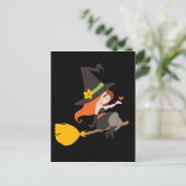 Witch Riding een Broomstick Briefkaart (Staand voorkant)