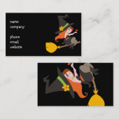 Witch Riding een Broomstick Visitekaartje (Voorkant / Achterkant)