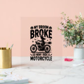 Witch Riding Motorcycle Halloween Acryl Bord (Huwelijk)