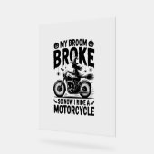 Witch Riding Motorcycle Halloween Acryl Bord (Hoek)