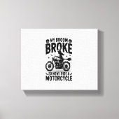 Witch Riding Motorcycle Halloween Canvas Afdruk (Voorkant)