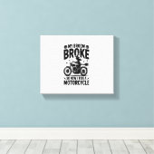 Witch Riding Motorcycle Halloween Canvas Afdruk (Insitu (Houten vloer))