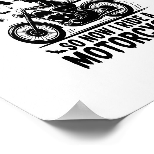 Witch Riding Motorcycle Halloween Poster (Hoek)