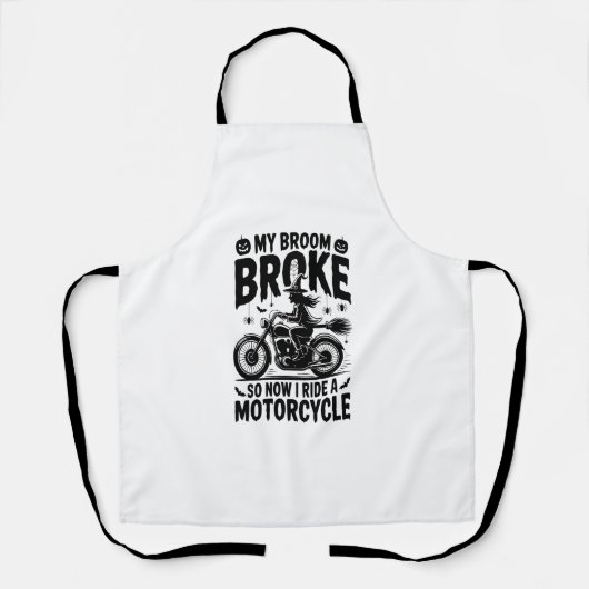 Witch Riding Motorcycle Halloween Schort (Voorkant)