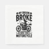 Witch Riding Motorcycle Halloween Servet (Voorkant)
