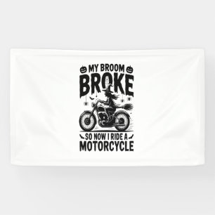 Witch Riding Motorcycle Halloween Spandoek