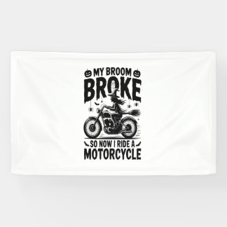 Witch Riding Motorcycle Halloween Spandoek