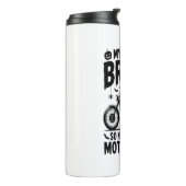 Witch Riding Motorcycle Halloween Thermosbeker (Gedraaid links)