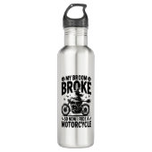 Witch Riding Motorcycle Halloween Waterfles (Voorkant)