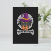 Witch Rottweiler Trick or treat Funny Dog RSVP Kaartje (Staand voorkant)