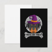 Witch Rottweiler Trick or treat Funny Dog RSVP Kaartje (Voorkant / Achterkant)