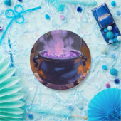 Witch’s Cauldron Purple Halloween Party Spooky Papieren Bordje (Feest)