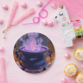 Witch’s Cauldron Purple Halloween Party Spooky Papieren Bordje (Feest)