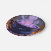 Witch’s Cauldron Purple Halloween Party Spooky Papieren Bordje (Gekanteld)