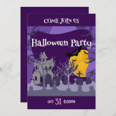 Witch’s Fur-miliar Halloween Party Kaart (Voorkant / Achterkant)