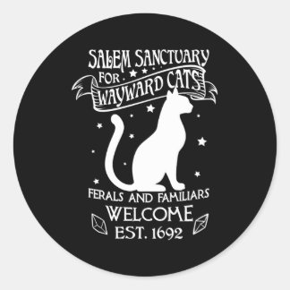 Witch Salem Sanctuary for Wayward Black Cats 1692 Ronde Sticker