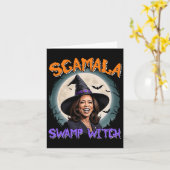Witch Scamala Harris Anti Kamala Halloween Black P Kaart (Gele Bloem)