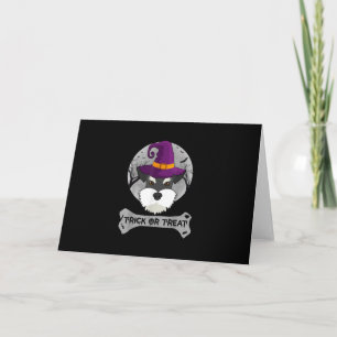 Witch Schnauzer Trick or treat Funny Dog Halloween Feestdagen Kaart