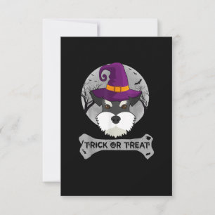 Witch Schnauzer Trick or treat Funny Dog Halloween RSVP Kaartje