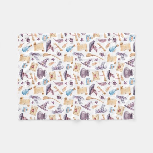Witch School Kit Waterverf Pattern Fleece Blanket Deken (Voorkant (Horizontaal))