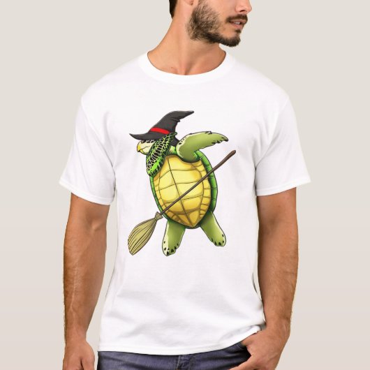 Witch Sea Turtle Dab Funny Halloween Horror Scary  T-shirt (Voorkant)