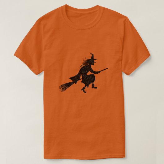 Witch Silhouette Halloween Glitter T-Shirt (Design voorkant)