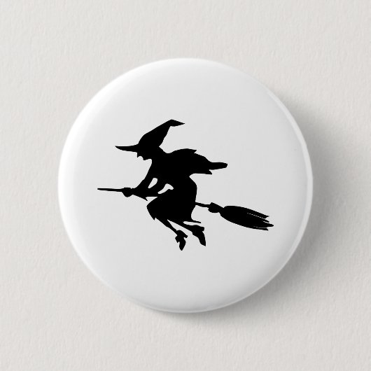 Witch Silhouette Ronde Button 5,7 Cm (Voorkant)