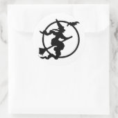 Witch Silhouette Ronde Sticker (Tas)