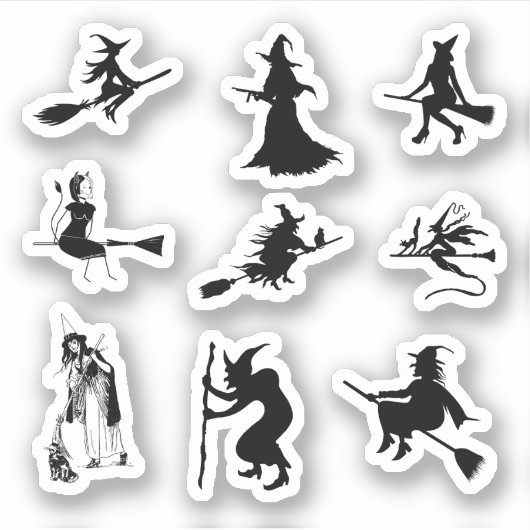Witch Silhouette Stickers (Voorkant)