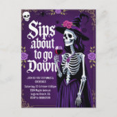 Witch Skeleton Halloween Feestdagenkaart (Voorkant)