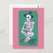 Witch Skeleton Wachten Op Halloween Om Terug Te Ko Briefkaart (Voorkant / Achterkant)