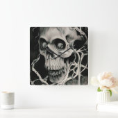Witch Skull, acrylwandklok, vierkant Vierkante Klok (Huis)