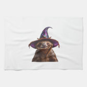 Witch Sloth Halloween trick or treat spooky pumpki Theedoek (Horizontaal)