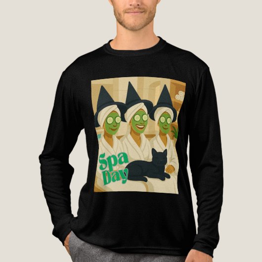 Witch Spa Day Funny Humor Tri-Blend Shirt (Voorkant volledig)