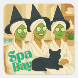 Witch Spa Day Funny Humor Vierkante Sticker