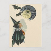 Witch Spider Bat Spiderweb Cobweb Full Moon Briefkaart (Voorkant)