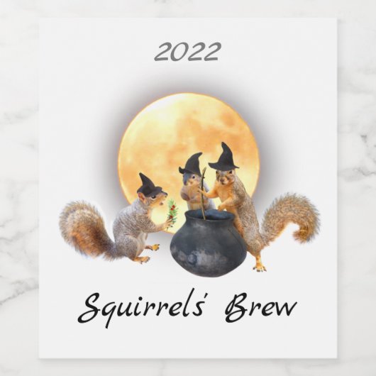 Witch Squirrels Wine Labels Wijn Etiket (Enkel label)