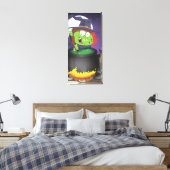 Witch Stirring een Cauldron. Canvas Afdruk (Insitu (Slaapkamer))