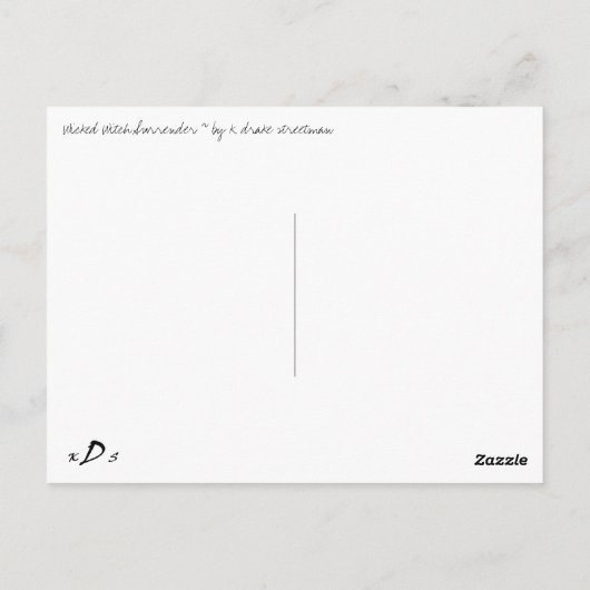 Witch Surrender Broomstick Briefkaart (Achterkant)