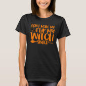 Witch Switch Pet & bezem Halloween katoenen T-shir T-shirt (Voorkant)