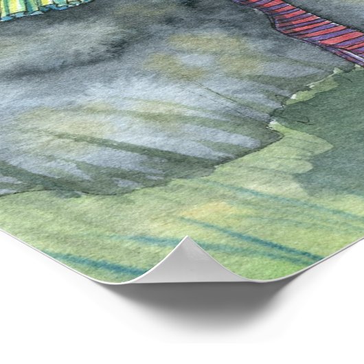 Witch Tabby Cats Moon Art Print Poster (Hoek)