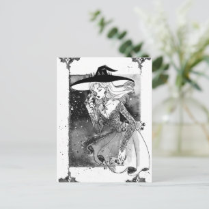Witch Tarot Card Illustration Post Card Briefkaart