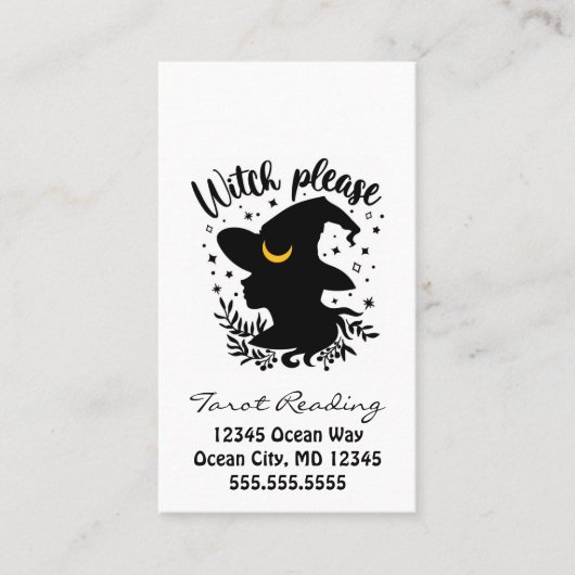 Witch Tarot Reading Business Card Visitekaartje (Voorkant)