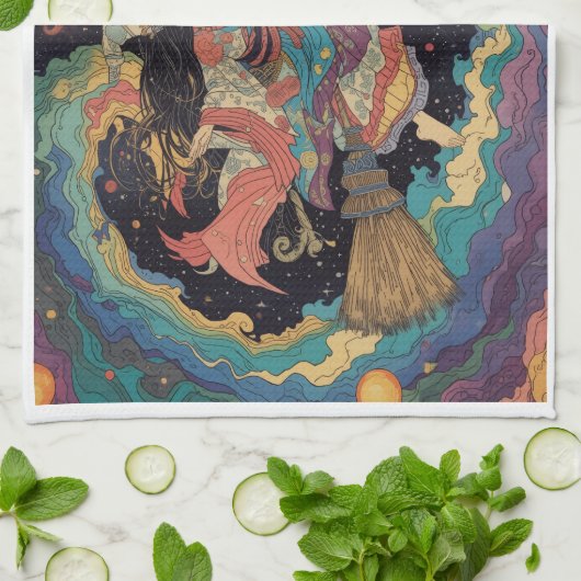 Witch tea towel theedoek (Gevouwen)