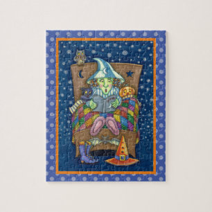 WITCH TELLING SPOOKY BEDTIME STORIES, HALLOWEEN LEGPUZZEL