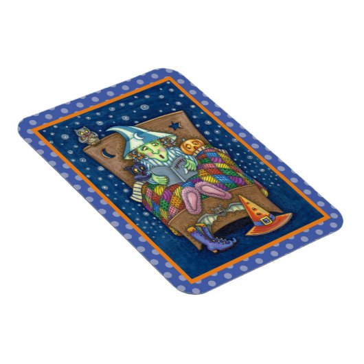 WITCH TELLING SPOOKY BEDTIME STORIES, HALLOWEEN MAGNEET (Rechterzijde)